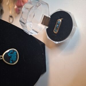 Blue Floral Pendant Necklace